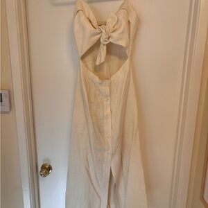 Reformation cream linen Sz 4 Miramar tie front dress